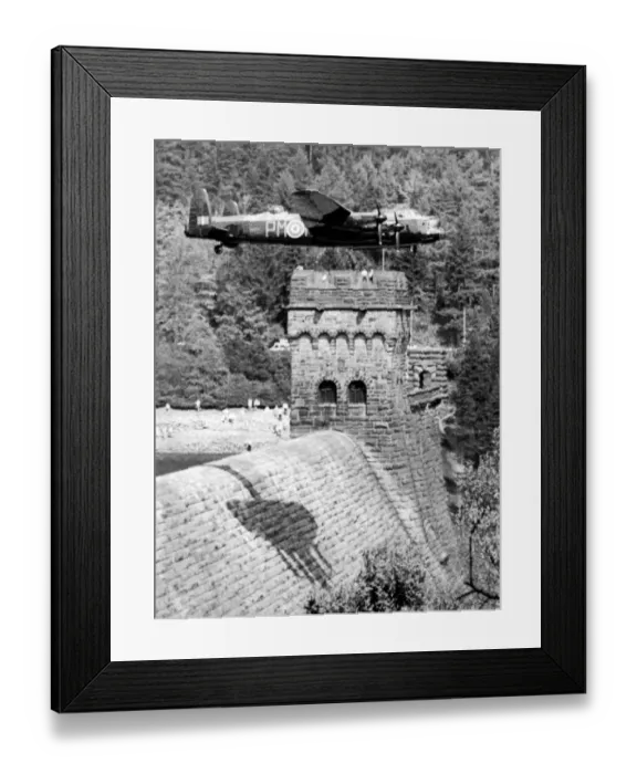 Framed Print : Lancaster over Derwent Dam Ladybower reservoir 1988 Framed Print : Lancaster over Derwent Dam Ladybower reservoir 1988