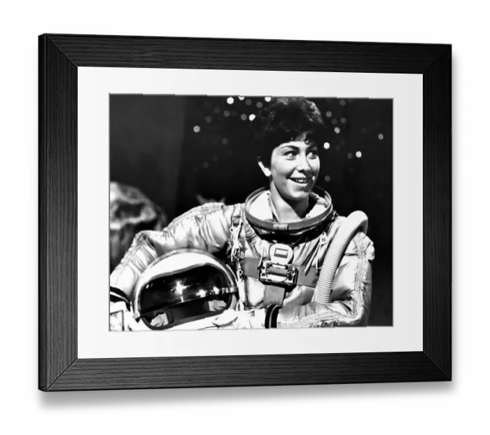 Framed Print : Valerie Singleton wearing a space suit for feature on Blue Peter Framed Print : Valerie Singleton wearing a space suit for feature on Blue Peter