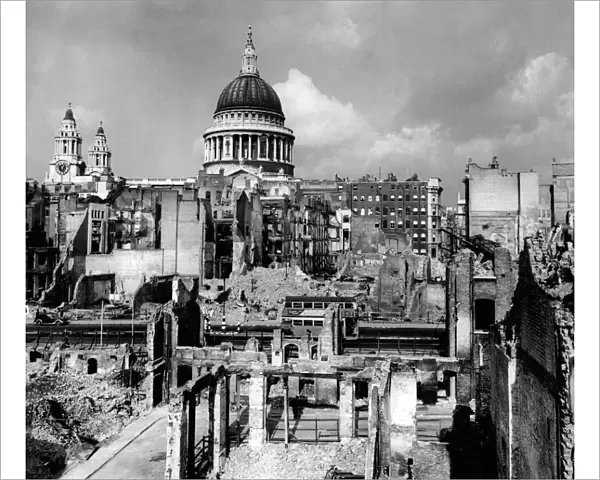 St Pauls Cathedral after an air raid