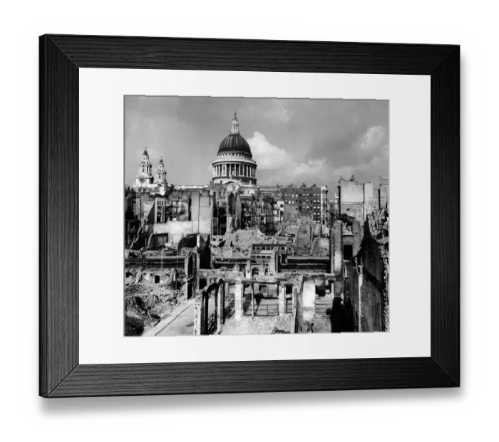 Framed Print : St Pauls Cathedral after an air raid Framed Print : St Pauls Cathedral after an air raid