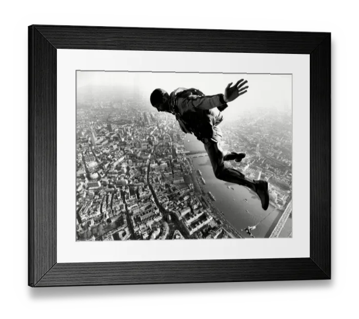 Framed Print : Sky Diving into London