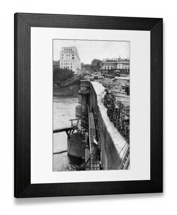 Framed Print : Waterloo Bridge under demolition Framed Print : Waterloo Bridge under demolition
