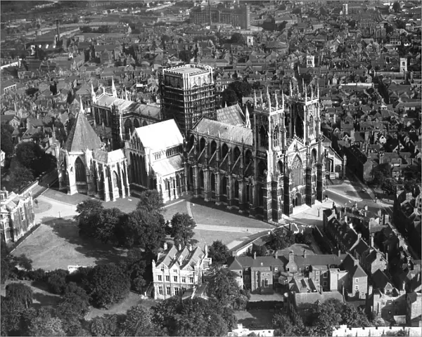 Aerial view of York Minster - 1935
