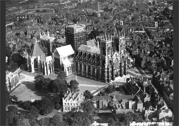 Aerial view of York Minster - 1935