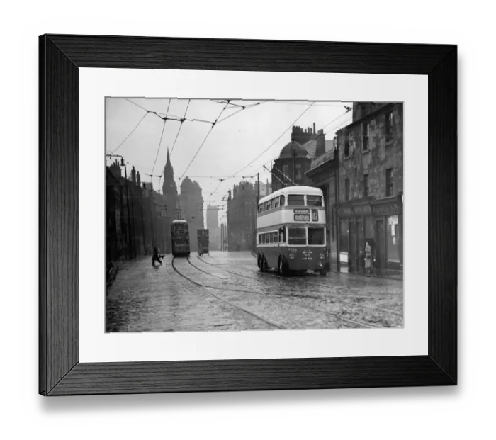 Framed Print : Trolley Bus in Castle Street, Glasgow 1949 Framed Print : Trolley Bus in Castle Street, Glasgow 1949