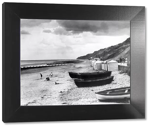 Boats on beach at Overstrand, Norfolk, 1934
