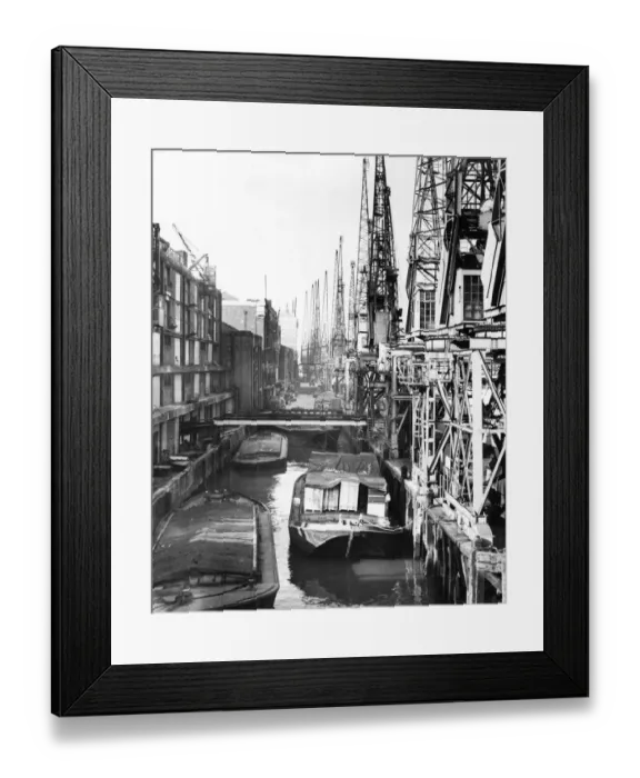 Framed Print : Cranes in the Pool of London 1930s Framed Print : Cranes in the Pool of London 1930s