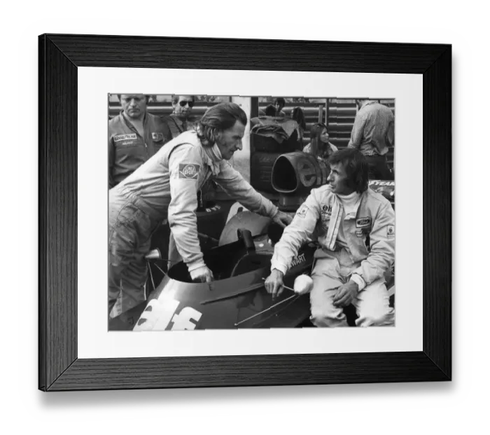 Framed Print : Graham Hill and Jackie Stewart 1973 Framed Print : Graham Hill and Jackie Stewart 1973