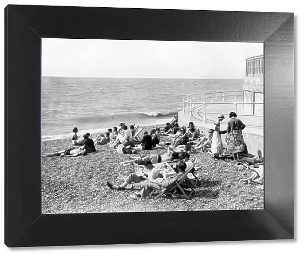 The beach at Bexhill 1935