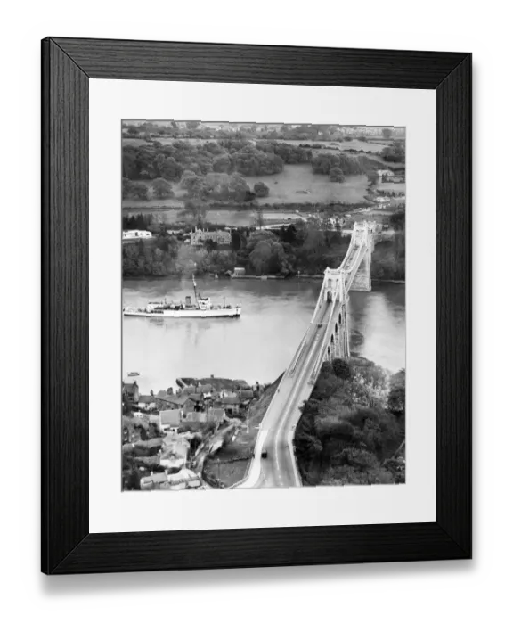 Framed Print : The Menai Bridge 1959 Framed Print : The Menai Bridge 1959