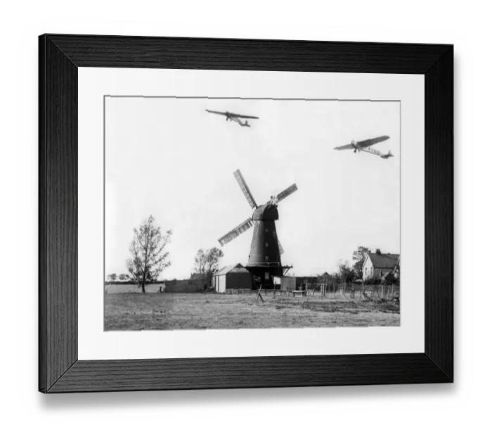 Framed Print : Windmill used as a Flying Landmark. Mr J. H. James in his ANEC Framed Print : Windmill used as a Flying Landmark. Mr J. H. James in his ANEC
