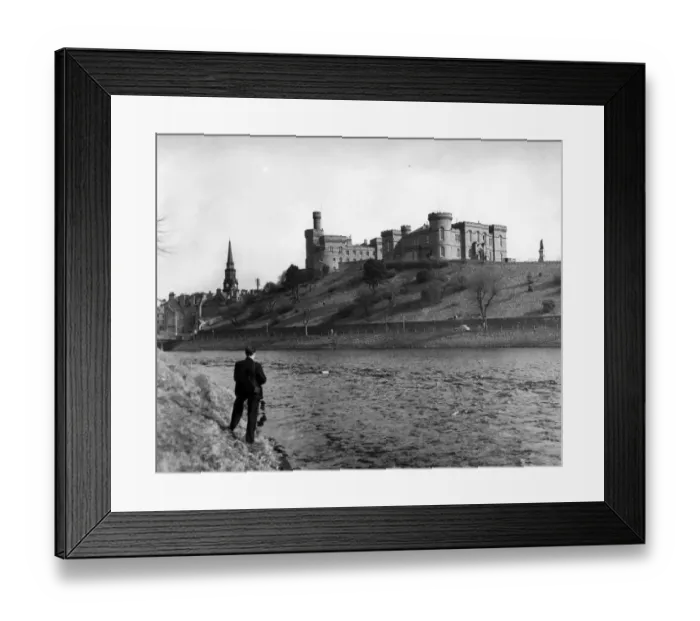 Framed Print : View of Inverness Castle from the banks of the River Ness of Inverness Castle 1959