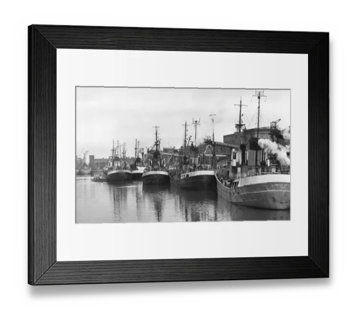 Framed Print : Trawlers in Hull Docks 1972 Framed Print : Trawlers in Hull Docks 1972