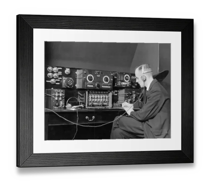 Framed Print : Wireless Operator at Marconi House London 1921 Framed Print : Wireless Operator at Marconi House London 1921