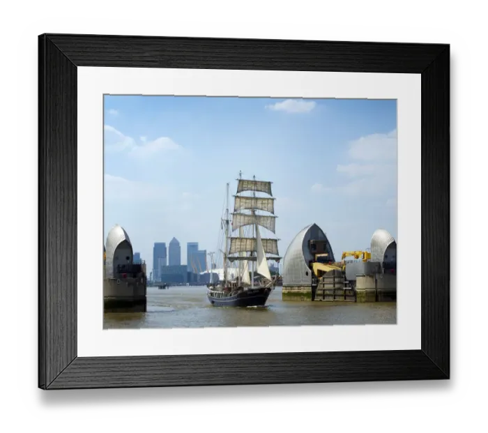 Framed Print : Tall ships sailing through the Thames Barrier Framed Print : Tall ships sailing through the Thames Barrier