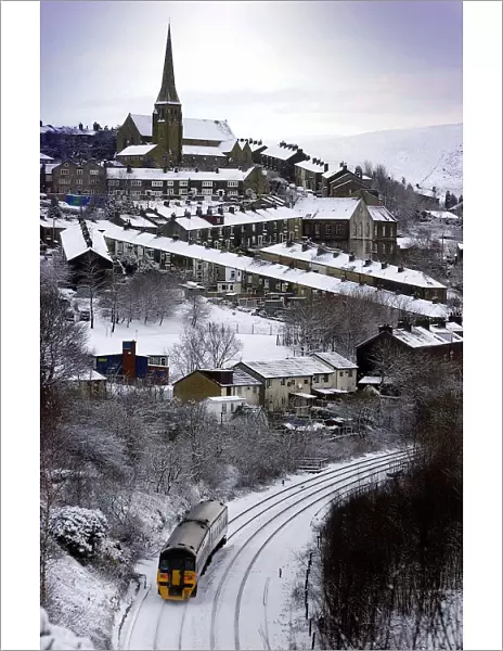 Winter scene at Mossley, Lancashire