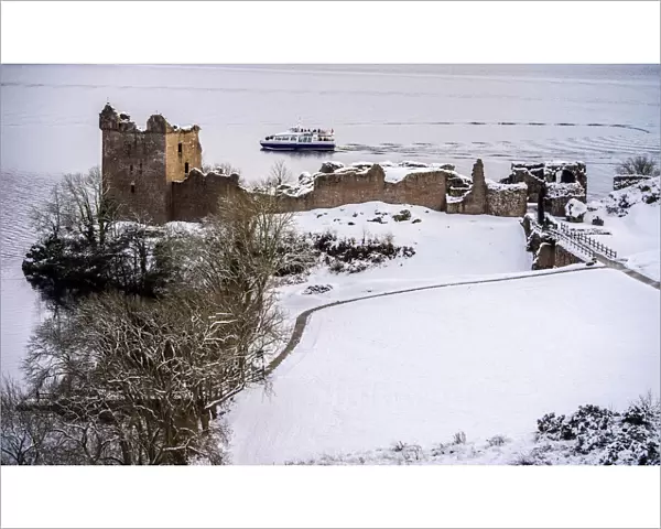 Urquhart Castle in the snow