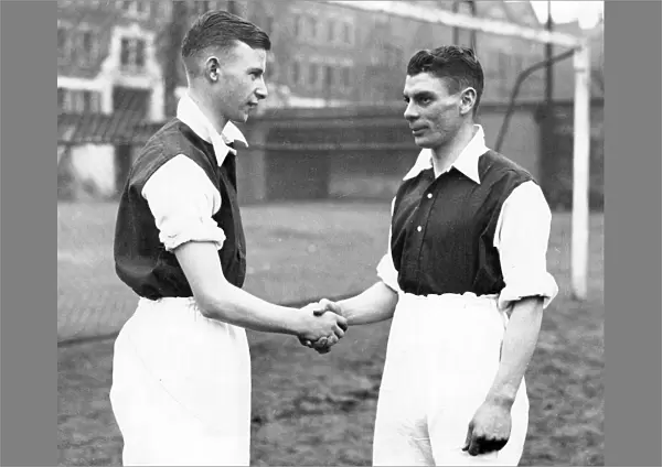 Two new Arsenal F. C. players, George Holden (left), and Ehud Rogers 1935