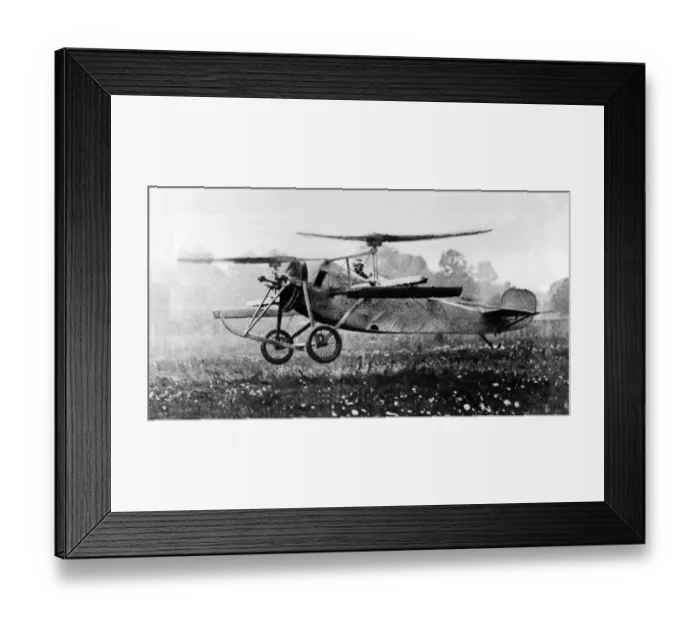 Framed Print : Henry Berliner in his experimental helicopter Framed Print : Henry Berliner in his experimental helicopter