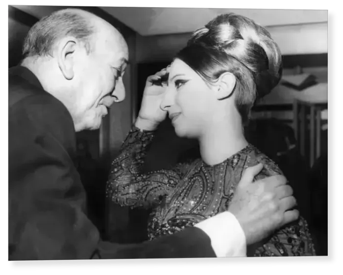 Print : Barbra Streisand with Noel Coward in 1966