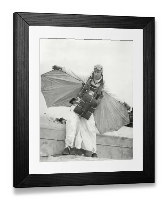 Framed Print : Clements Sohn in his wingsuit Framed Print : Clements Sohn in his wingsuit
