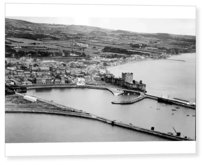 Print : Carrickfergus castle in County Antrim N. Ireland