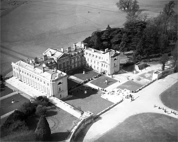 An aerial view of Woburn Abbey
