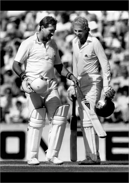 Graham Gooch and David Gower England v Australia 6th test at the Oval 1985