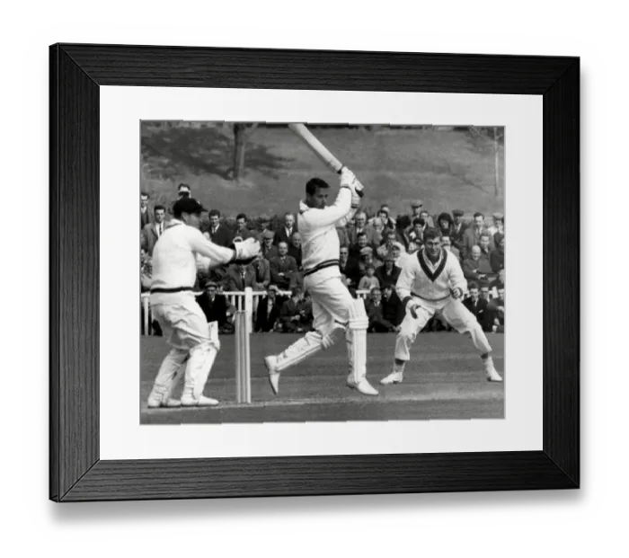 Framed Print : England Cricketer Basil D Oliveira batting for Worcestershire cc Framed Print : England Cricketer Basil D Oliveira batting for Worcestershire cc
