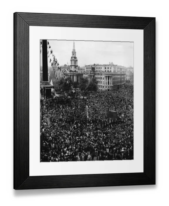 Framed Print : Crowds in Trafalgar Square Victory Day June 1946 Framed Print : Crowds in Trafalgar Square Victory Day June 1946