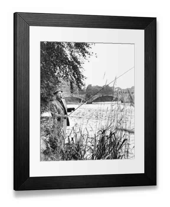 Framed Print : Bing Crosby fishing Framed Print : Bing Crosby fishing