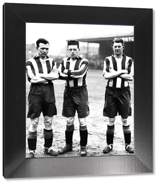 Stoke City F. C. footballers-R: Len Armitage, J. Williamson, Harry Sellars 1928