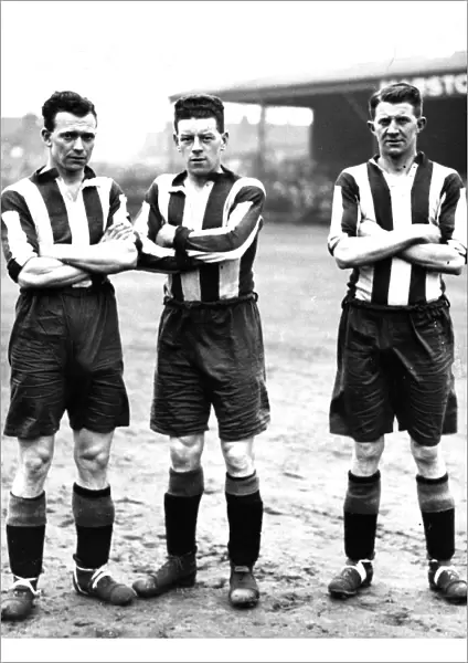 Stoke City F. C. footballers-R: Len Armitage, J. Williamson, Harry Sellars 1928