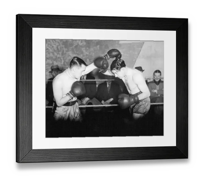 Framed Print : Welterweight boxer Jack Lord sparring with Jack McAvoy, at his t Framed Print : Welterweight boxer Jack Lord sparring with Jack McAvoy, at his t