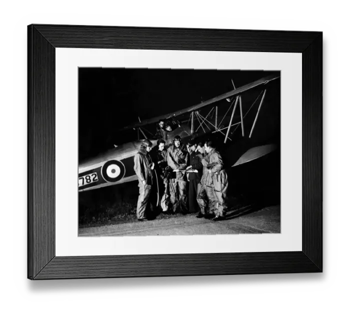 Framed Print : RAF Pilots look at their maps before taking off at Biggin Hill on exercises Framed Print : RAF Pilots look at their maps before taking off at Biggin Hill on exercises