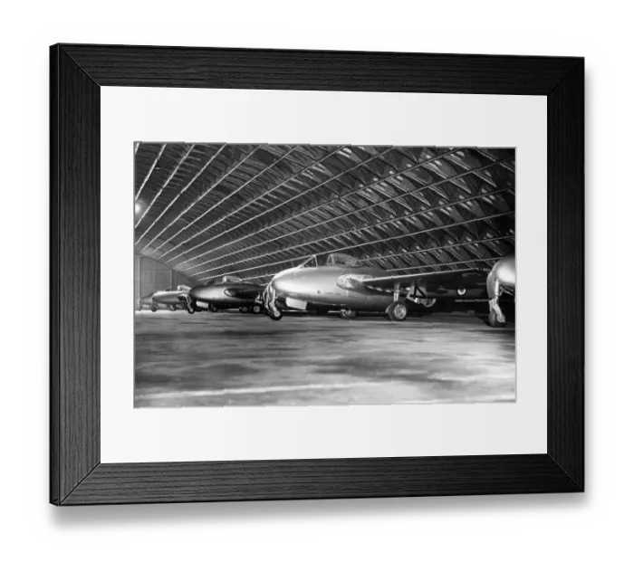 Framed Print : De Havilland Vampire Jets at a RAF Storage Unit Framed Print : De Havilland Vampire Jets at a RAF Storage Unit
