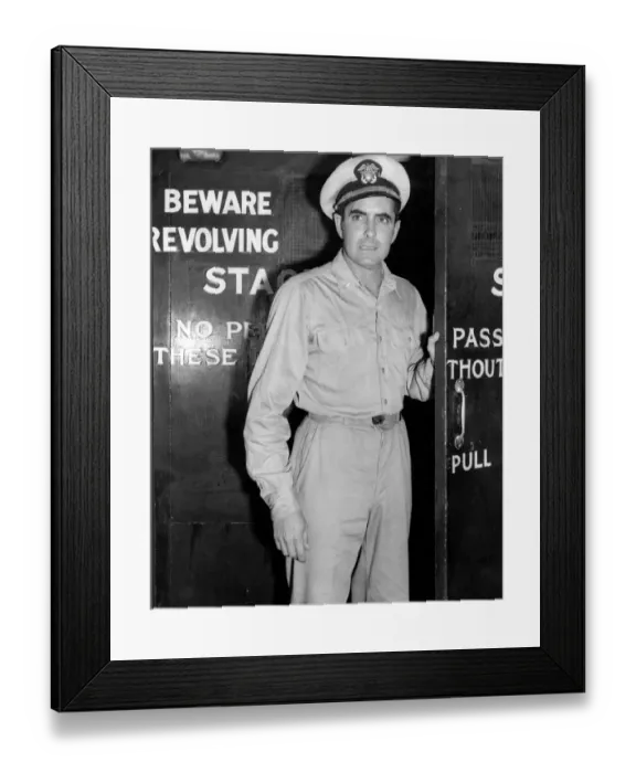 Framed Print : Actor Tyrone Power, first night of play Mr Roberts Framed Print : Actor Tyrone Power, first night of play Mr Roberts