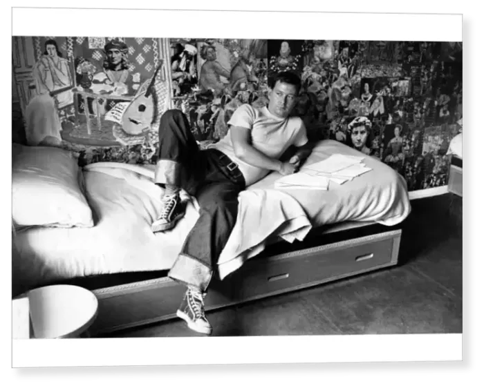 Print : Joe Orton, playwright, at his Islington home 1964 Print : Joe Orton, playwright, at his Islington home 1964