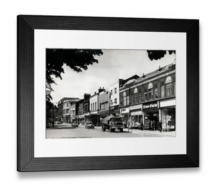 Framed Print : Shops in the main street of St Helens, Lancashire 1970 Framed Print : Shops in the main street of St Helens, Lancashire 1970