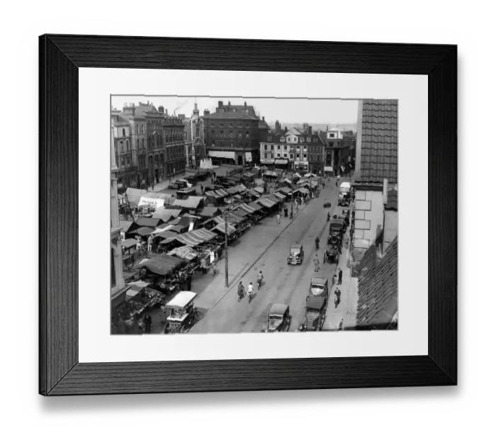 Framed Print : Norwich Market place 1936 Framed Print : Norwich Market place 1936