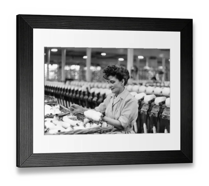 Framed Print : Woman in a Cotton Mill Framed Print : Woman in a Cotton Mill