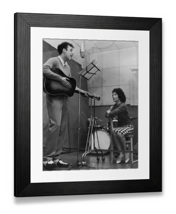 Framed Print : Marty Wilde recording in the studio in 1959 Framed Print : Marty Wilde recording in the studio in 1959