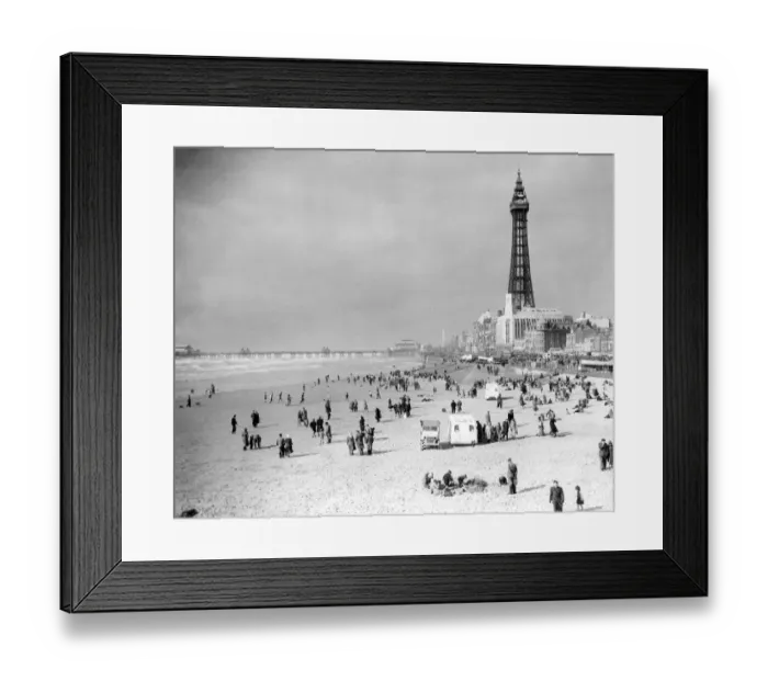 Framed Print : Pleasure beach and tower at Blackpool, Lancashire April 1950 Framed Print : Pleasure beach and tower at Blackpool, Lancashire April 1950