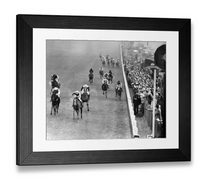 Framed Print : The finishing line of the Oaks race at Epsom 1950 Framed Print : The finishing line of the Oaks race at Epsom 1950
