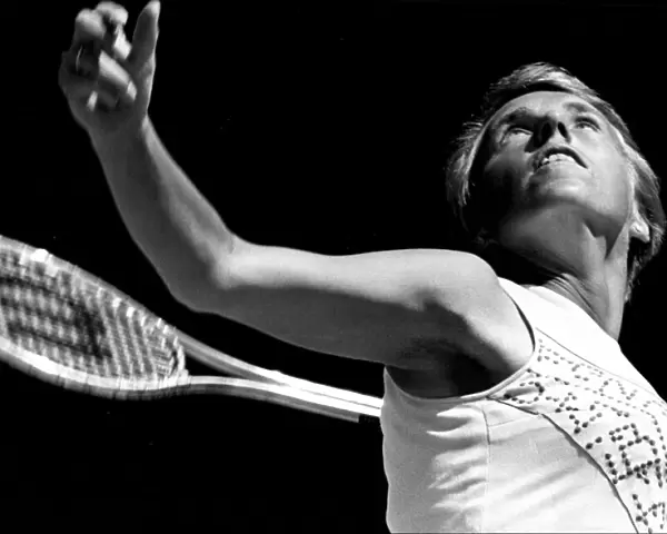Tennis player Ann Haydon Jones in action at Wimbledon