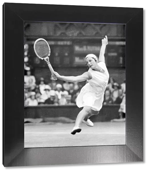 Tennis Player Helen Jacobs in action at Wimbledon