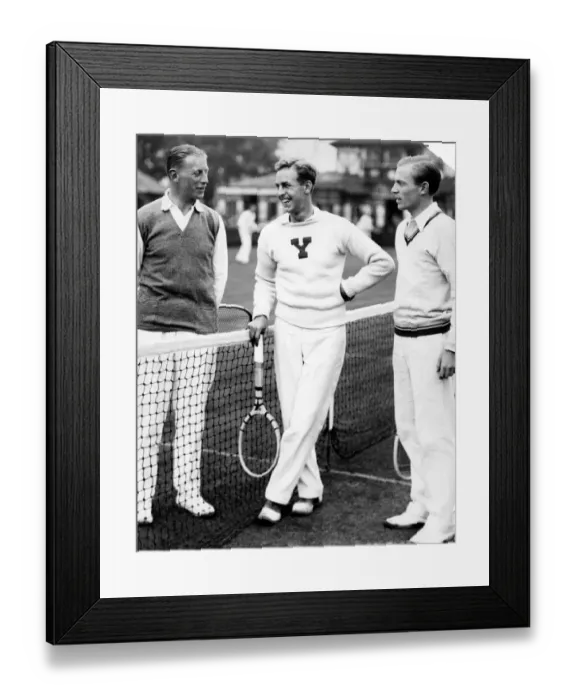 Framed Print : Max Woosnam (left) All-round sportsman. Pictured at Didsbury with tennis players from Yale and Harvard Universities Framed Print : Max Woosnam (left) All-round sportsman. Pictured at Didsbury with tennis players from Yale and Harvard Universities