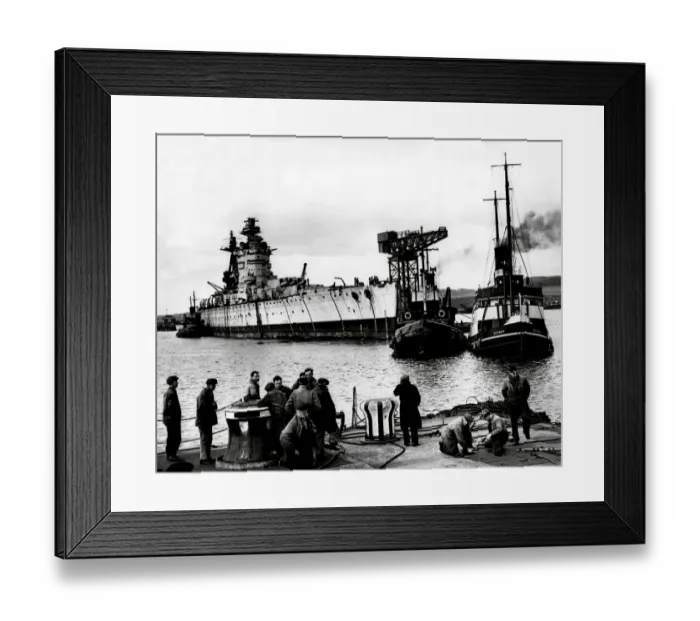 Framed Print : HMS Nelson, battleship on her way to breakers yard, 1949 Framed Print : HMS Nelson, battleship on her way to breakers yard, 1949