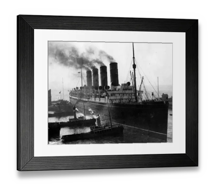 Framed Print : Cunard Liner RMS Mauretania being docked at Liverpool 1926 Framed Print : Cunard Liner RMS Mauretania being docked at Liverpool 1926