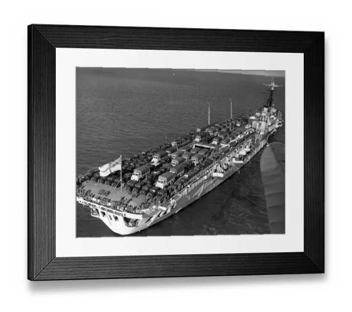 Framed Print : An aerial view of the HMS Theseus Framed Print : An aerial view of the HMS Theseus